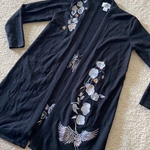 Peck & Peck open duster cardigan sweater